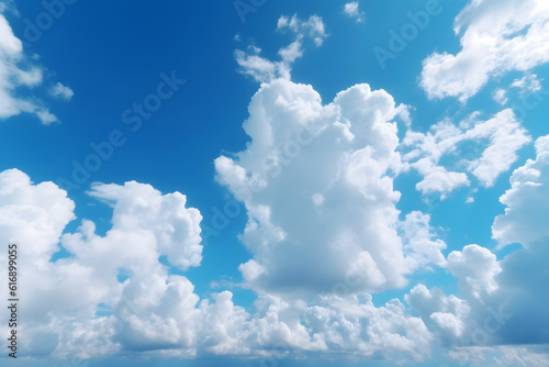 Blue Sky Background with White Cloud  AI Generated.