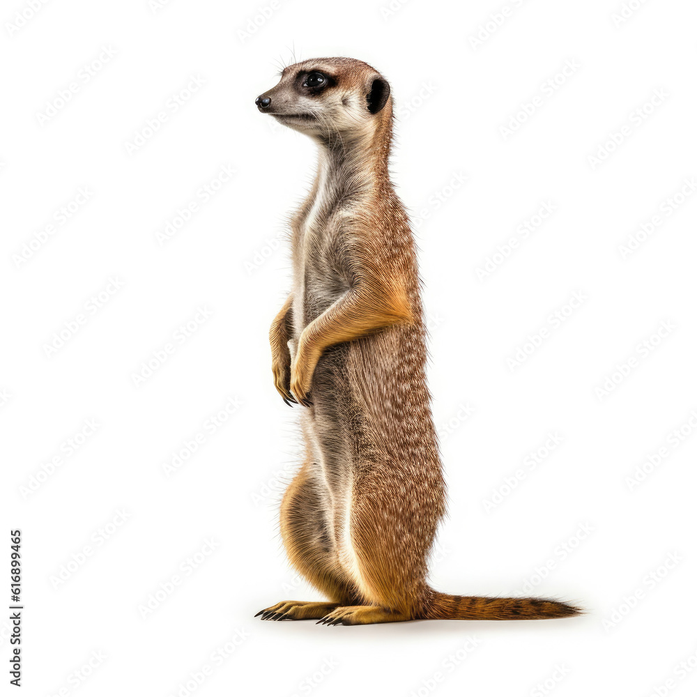 A pensive Meerkat (Suricata suricatta) standing upright. A pensive Meerkat (Suricata suricatta) standing upright.