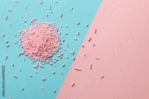 bright trendy pattern of colorful sprinkles for background of design banner, ...