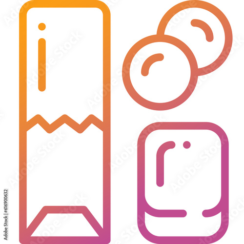 chewing gum gradient line icon