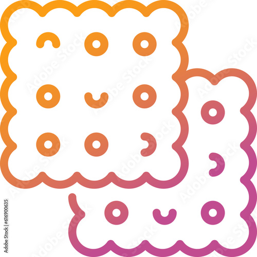cracker gradient line icon