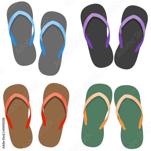 Colorful Flip flops set © mapichai