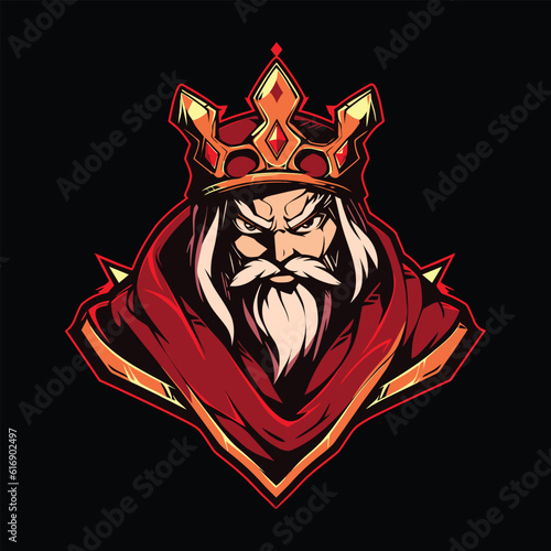 Fotografie, Obraz King Crown Mascot Logo for Esport