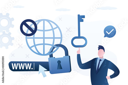 System administrator hold access key. Parental control. Government ban or ISP restrictions. Blocked, prohibited or inappropriate content for kids. Access restrict online.