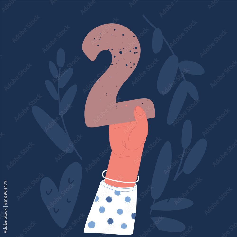 Cartoon vector illustration of man hold big Number 2 Stock Vector Adobe Stock