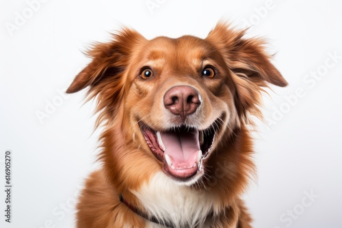happy smiling dog white background © Muh