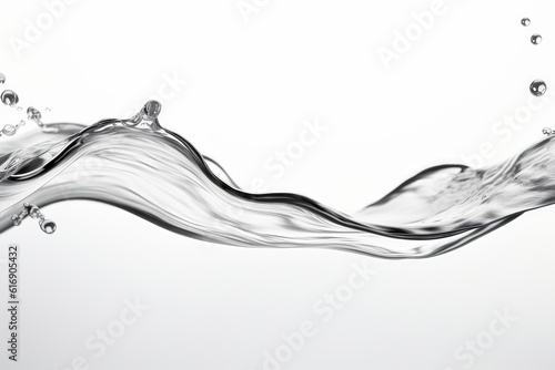 Transparent water wave on white background
