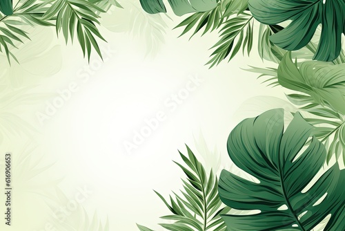 Tropical Foliage Silhouette on Light Base