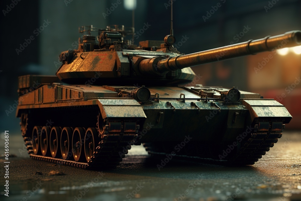 Tank. Armored self-propelled tracked vehicle with powerful weapons. generated by AI. Tank. Armored self-propelled tracked vehicle with powerful weapons. generated by AI.