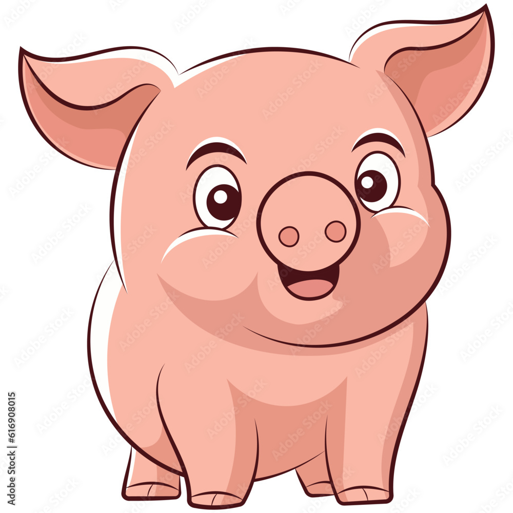 pig flat cartoon, farm logo design pig flat cartoon, farm logo design