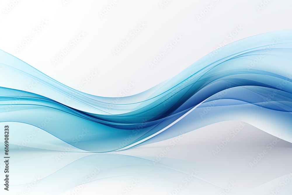 Fototapeta premium Blue Wave Border Abstract Vector Background