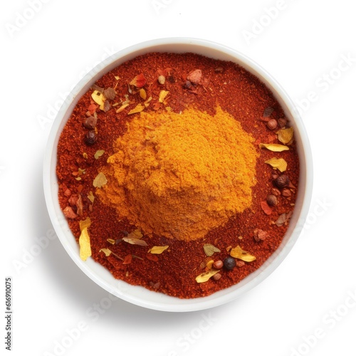 Chili powder isolated on white background. Generative AI