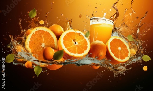 Orange Advertising Background For Social Media Post  Juicy Fruit for Healthy Nutrition. Generative Ai