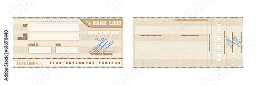 Signed Blank Bank Check Mockup