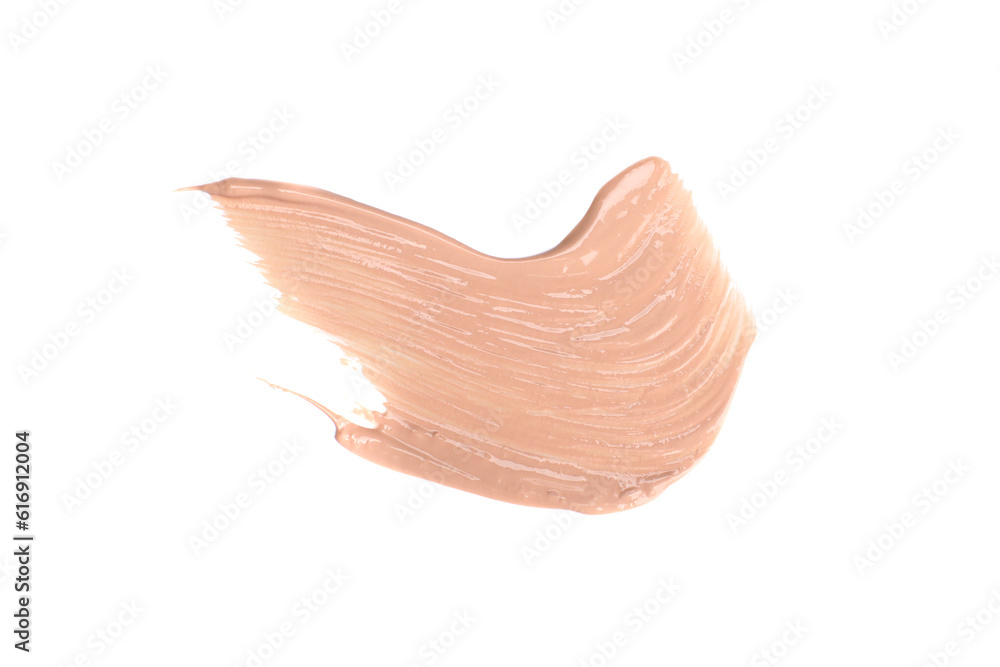 Smudged beige foundation cream isolated on white Smudged beige foundation cream isolated on white
