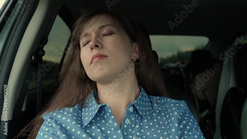 car trip, woman trip portrait, business trip girl car, tired woman road car, road trip, Together looking vehicle long air hand vacation travel concept opens wind girl authentic looks cinematic inside