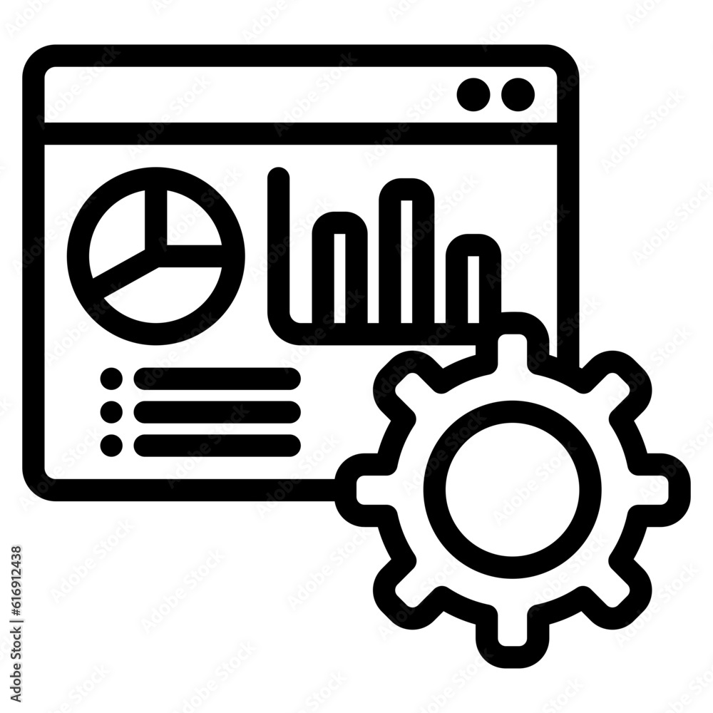 Web analytics icon in line style, use for website mobile app presentation Web analytics icon in line style, use for website mobile app presentation