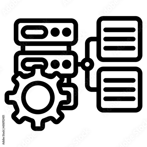 Optimization data icon in line style, use for website mobile app presentation