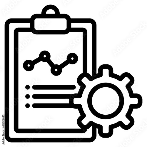 Clipboard analytics icon in line style, use for website mobile app presentation