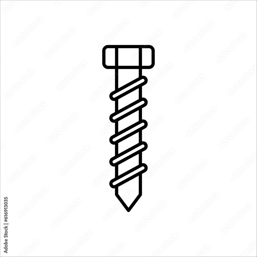 Screw icon illustration,vector tool sign symbol on white background Screw icon illustration,vector tool sign symbol on white background