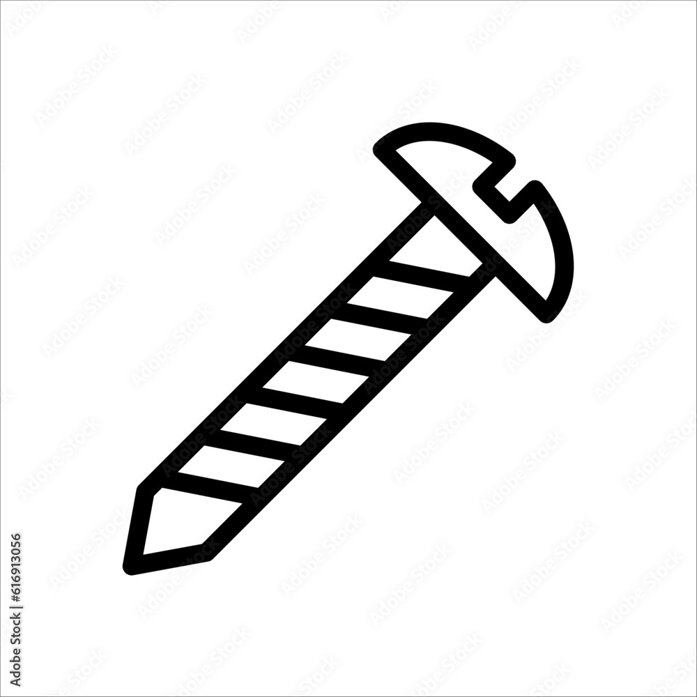 Screw icon illustration,vector tool sign symbol on white background Screw icon illustration,vector tool sign symbol on white background