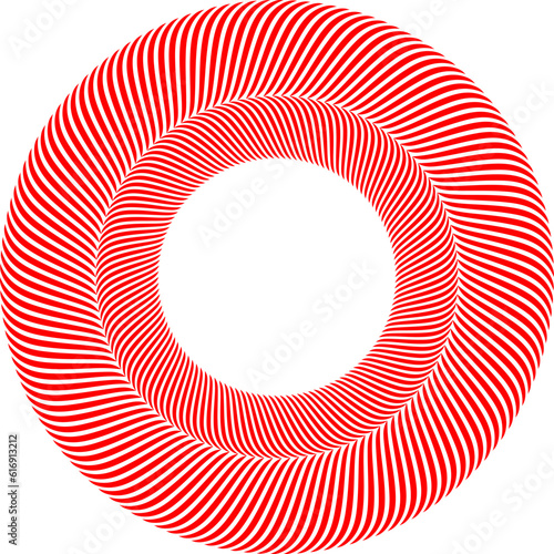 Wallpaper Mural Red optical illusion spiral lines circle logo isolated on white background. Hypnotic op art art circular swirl vector illustration. Torontodigital.ca