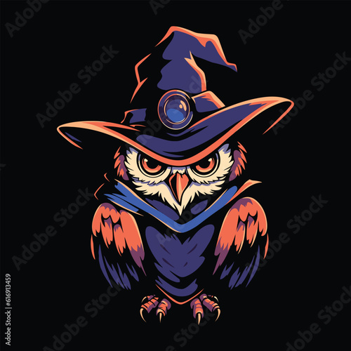 Owl Logo for Esport. Owl T-shirt Design. Owl Logo. Owl Sticker