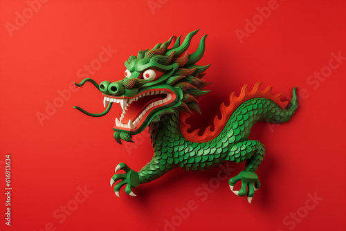 Chinese new year 2024 background   Year of the Green Dragon. Ai generated.