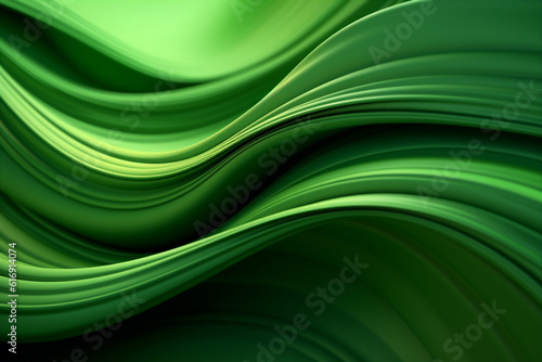 Abstract organic green lines as wallpaper background. AI generated.