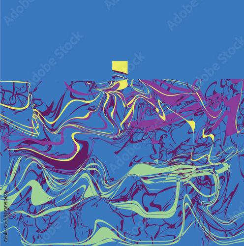 imitation of little yellow sun and waves