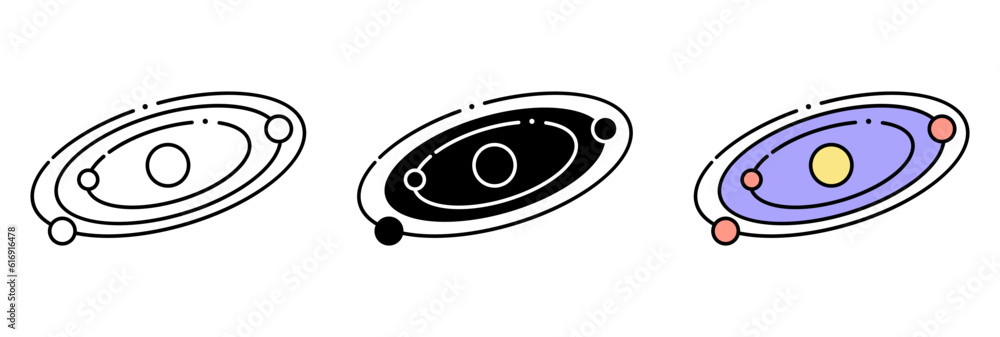 Ταπετσαρία Orbit Icon, an elegant icon representing the concept of orbit, symbolizing the path of celestial objects around a central body