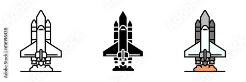 Rocket Icon, A vibrant icon representing a rocket, symbolizing space exploration, technological advancement, and the journey into the vast unknown.