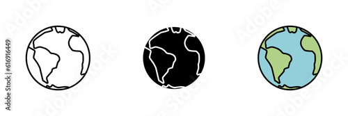 Earth Icon, An iconic representation of planet Earth, symbolizing the beauty, diversity, and interconnectedness of our planet.