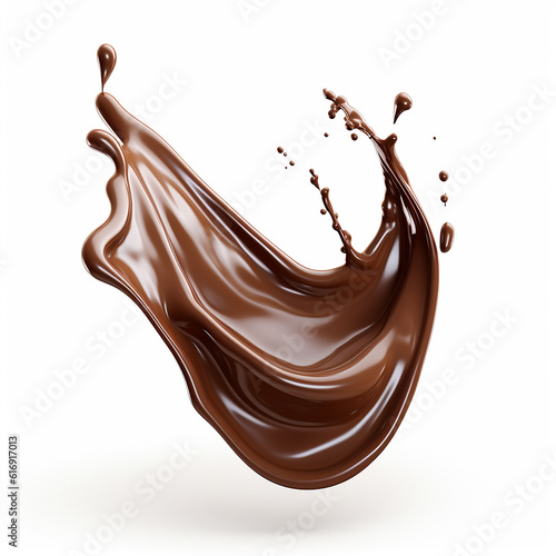 Captivating splash of chocolate or Cocoa Delights, Indulge in Scrumptious white background Generative AI. 