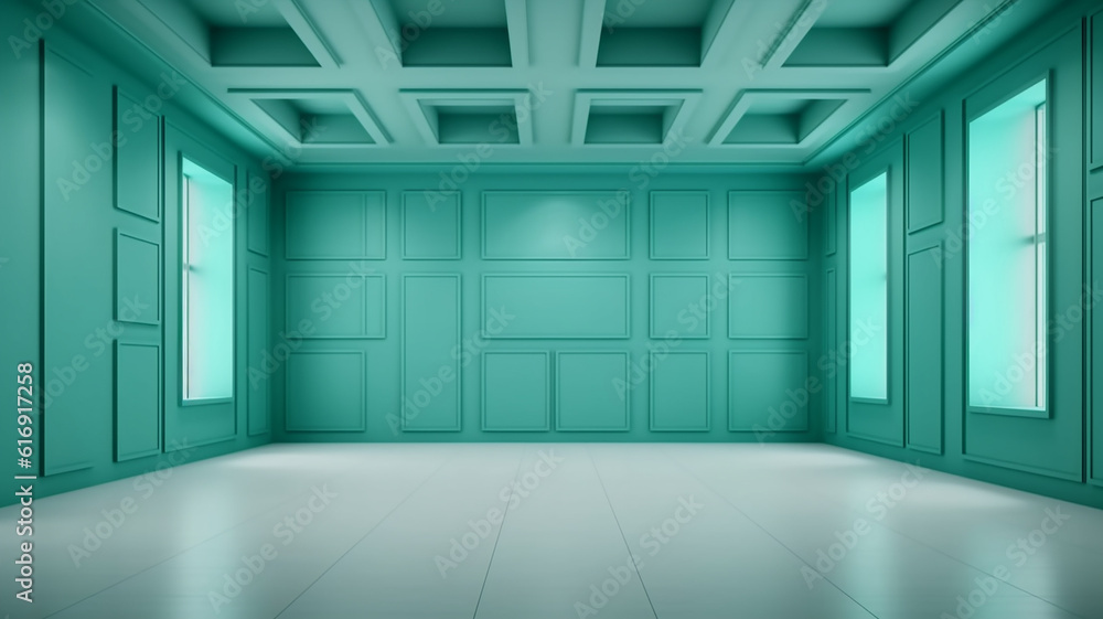 empty mint room apartment space. Generative AI empty mint room apartment space. Generative AI
