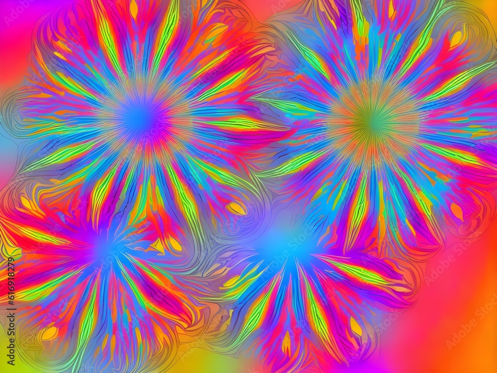 Abstract Floral Design, Generative AI Illustration Abstract Floral Design, Generative AI Illustration