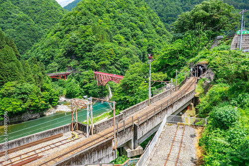 新緑に囲まれた線路