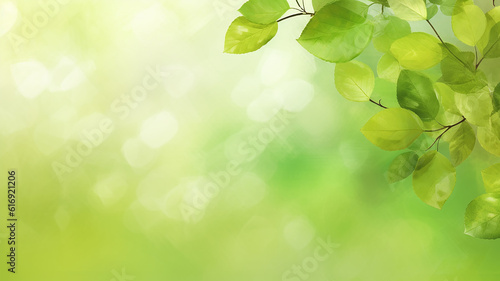 green watercolor foliage abstract background. Generative AI. spring eco nature