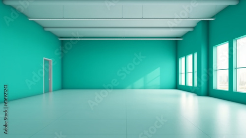 empty mint room apartment space. Generative AI