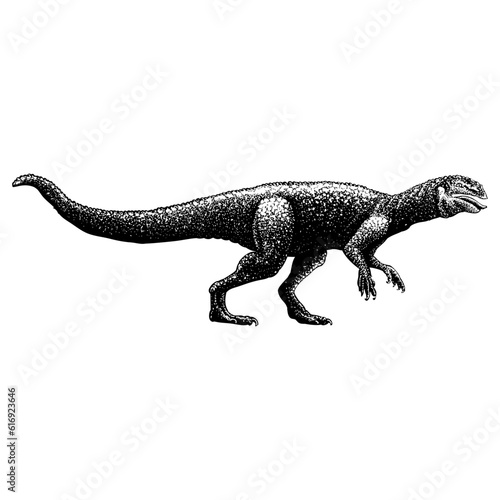 Xiaosaurus hand drawing vector isolated on background. 