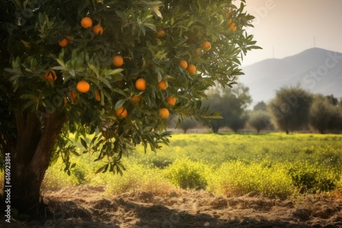 Orange tree summer. Generate Ai