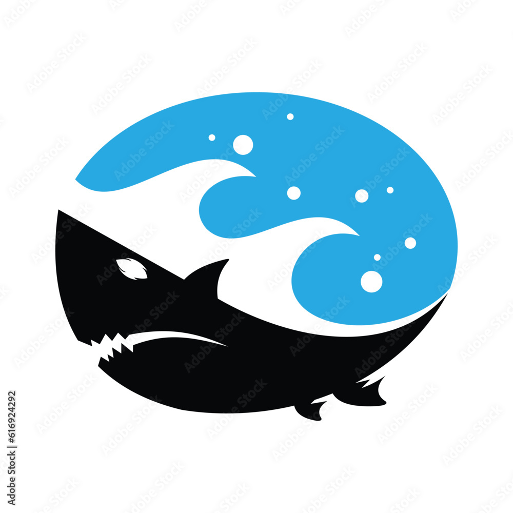 Fototapeta premium circular blue waves icon logo design, Ocean Wave Logo Design