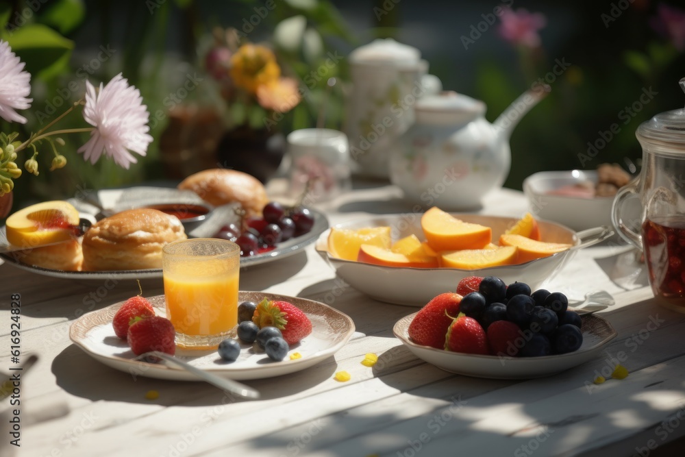 Summer outdoor picnic. Generate Ai Summer outdoor picnic. Generate Ai