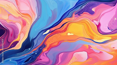 Liquid marble texture mixture of acrylic paints background made with Generative AI