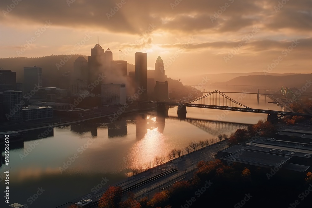 Pittsburgh morning. generated by AI.