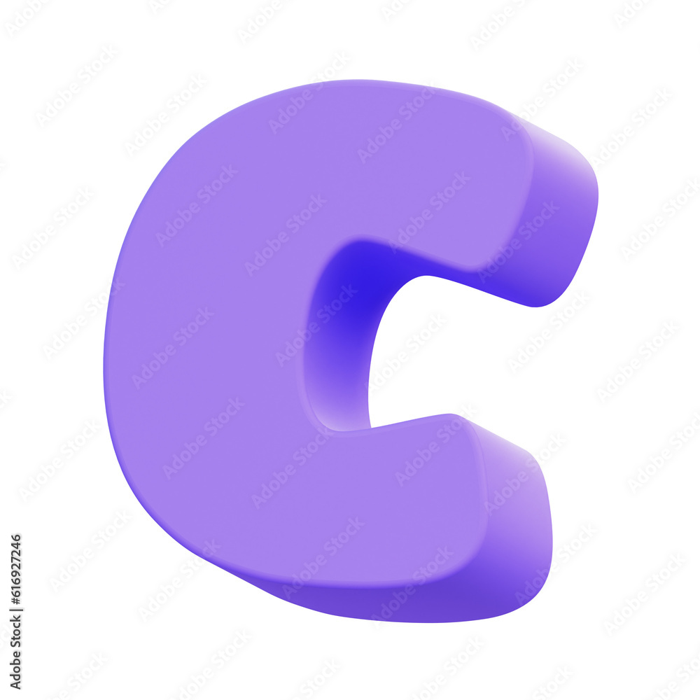 C 3D letter