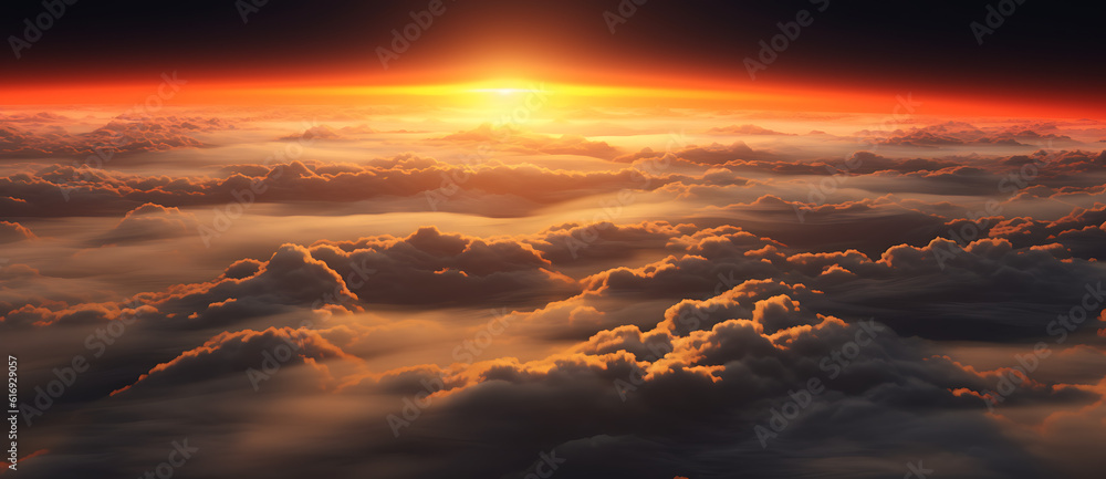 the sun rises over some clouds in this beautiful sunset Generated by AI