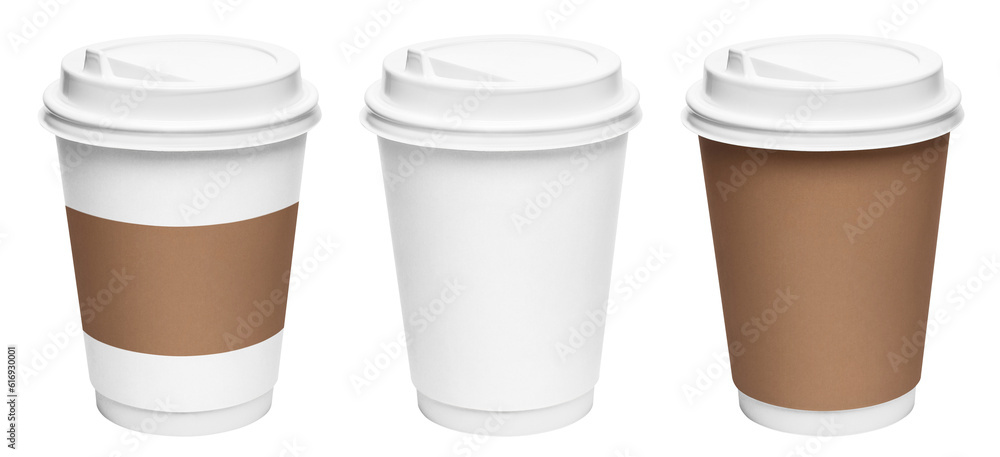 Set of coffee cups cut out Set of coffee cups cut out