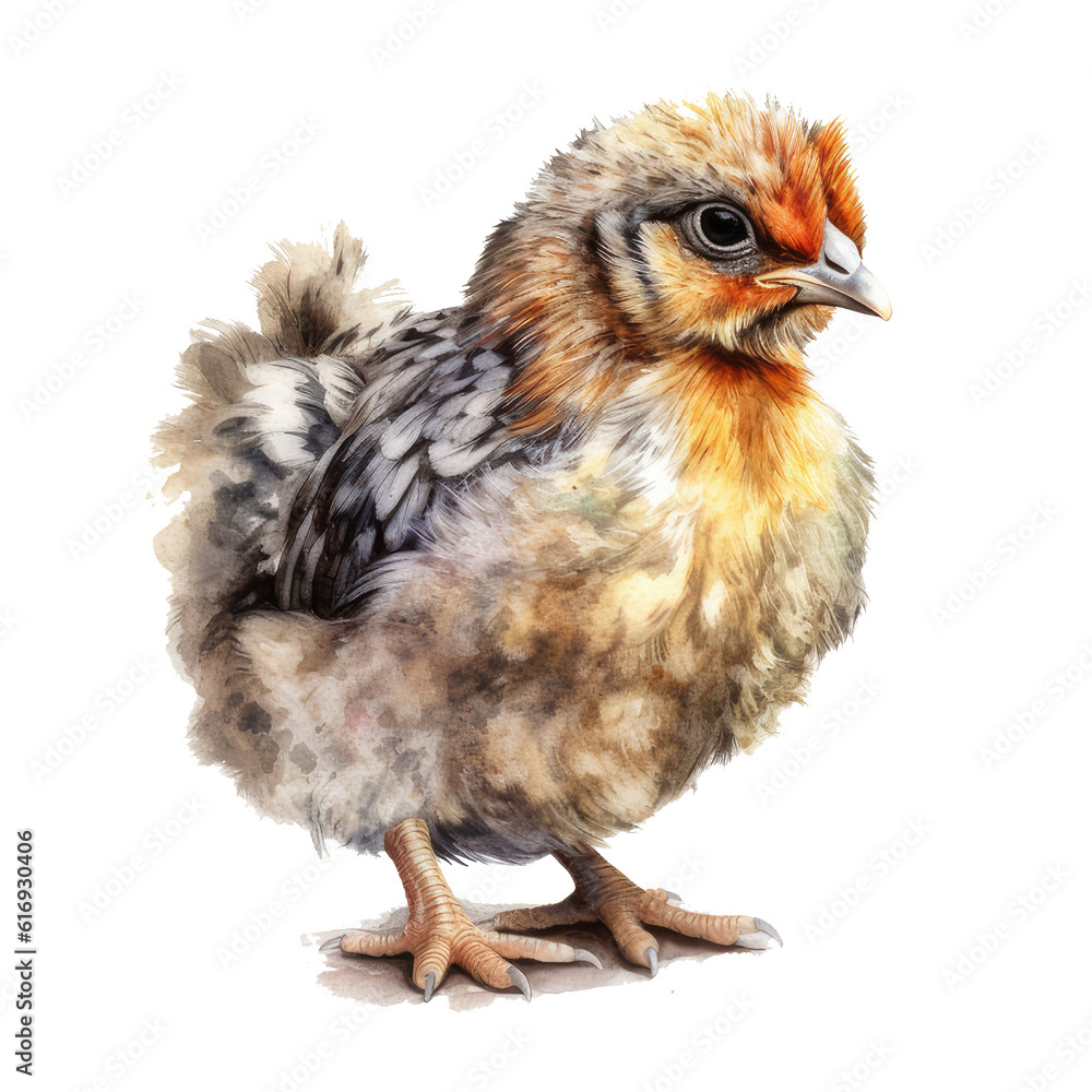 Fototapeta premium Watercolor illustration of chicken