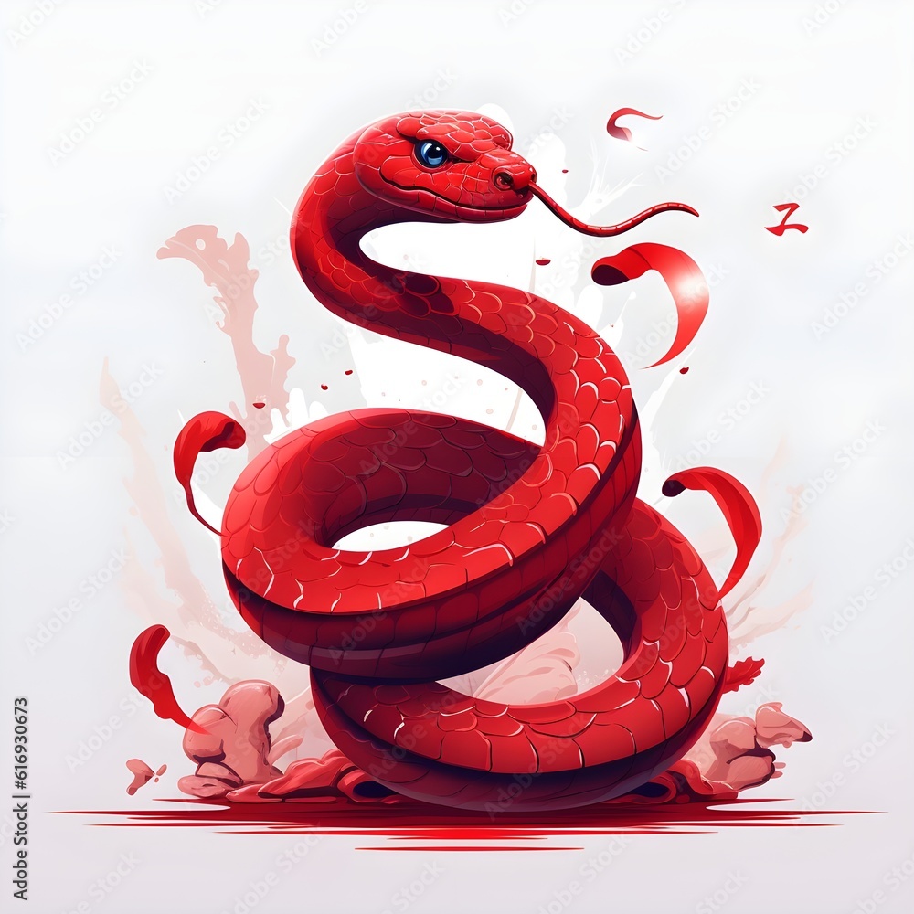 Obraz premium red snake on the background of a squirrel